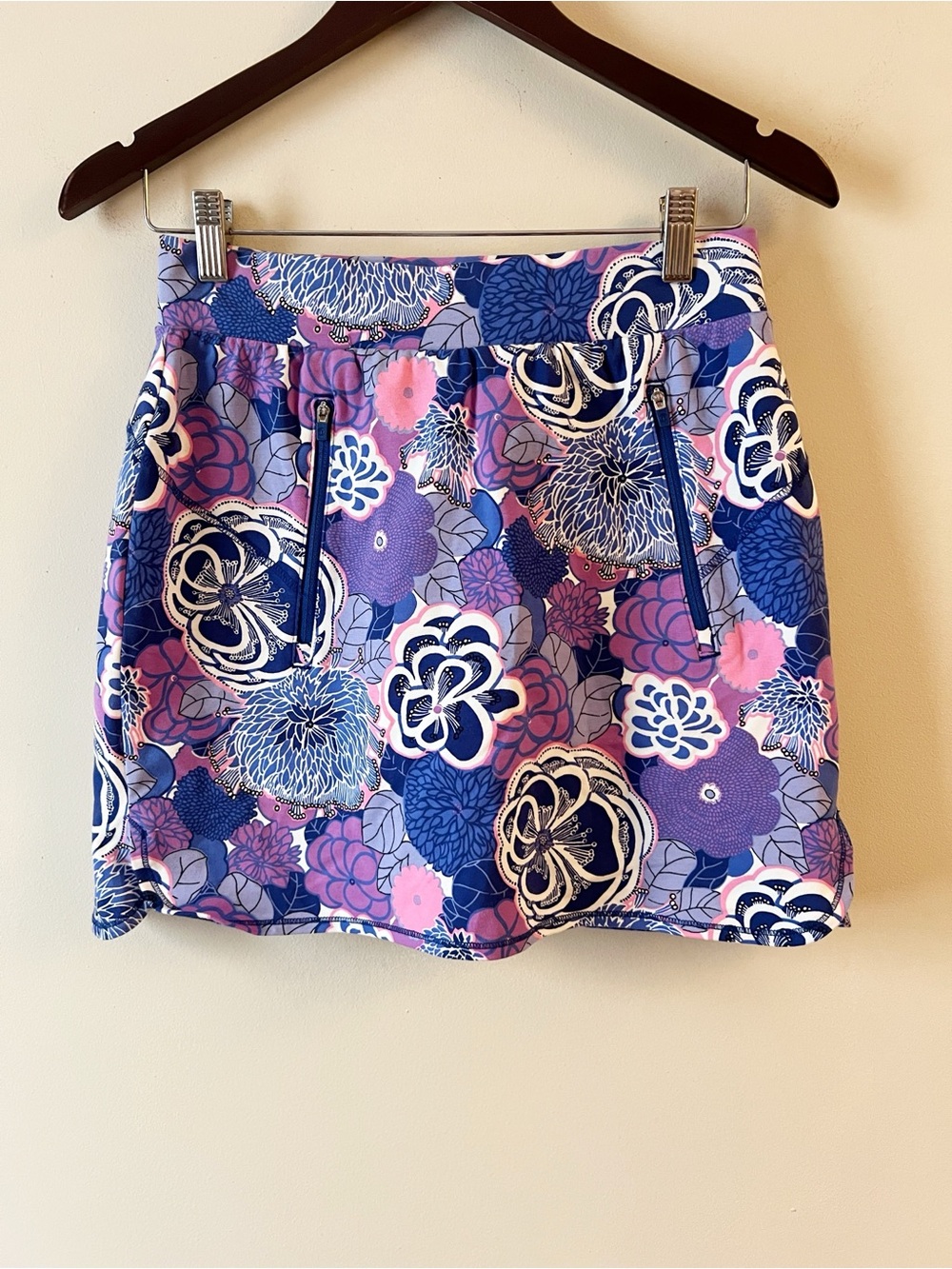 Talbots Floral Athletic Tennis Skort Blue Purple Size XS NEW